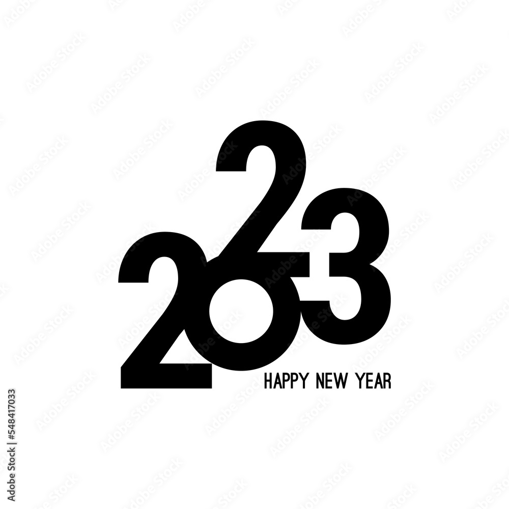 Happy new year 2023 template text design. Vector banner for flyer, brochure, booklet, greeting card. Happy new year 2023 template text design. Vector banner for flyer, brochure, booklet, greeting card.