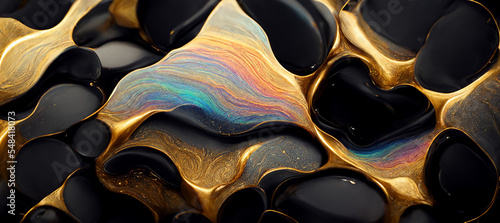 Vibrant black gold colors abstract wallpaper design