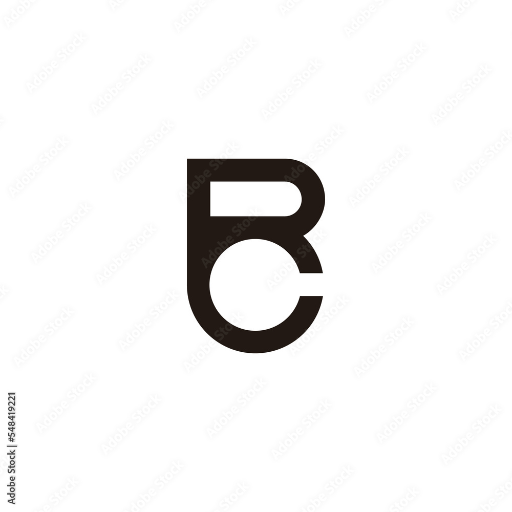 letter rc simple geometric link logo vector letter rc simple geometric link logo vector