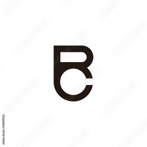letter rc simple geometric link logo vector
