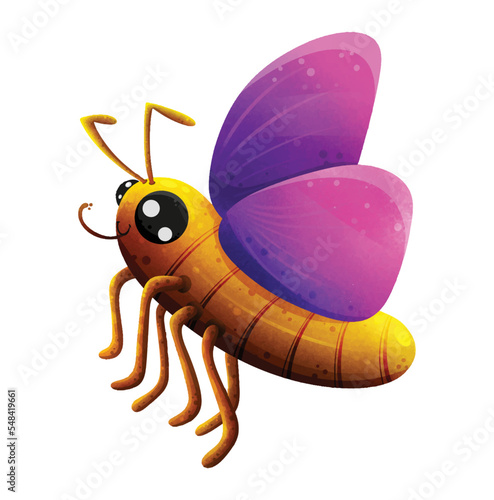 Cute Cartoon Butterfly Clip Art Icon