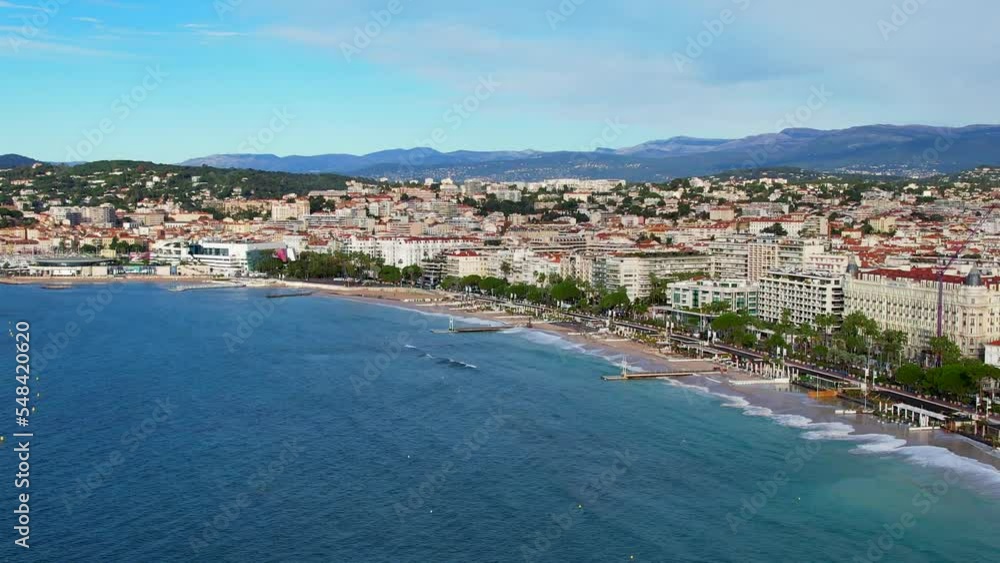 Aerial view of the city of Cannes on the French Riviera. The home of the Cannes film festival