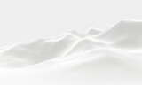3D white snowy mountain.