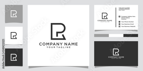 RP or PR initial letter logo design vector