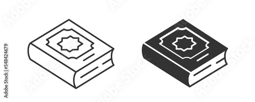 Quran islamic book icon. Vector illustration.
