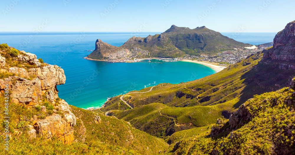 Fototapeta premium Hout Bay Coastal mountain landscape with fynbos flora in Cape Town