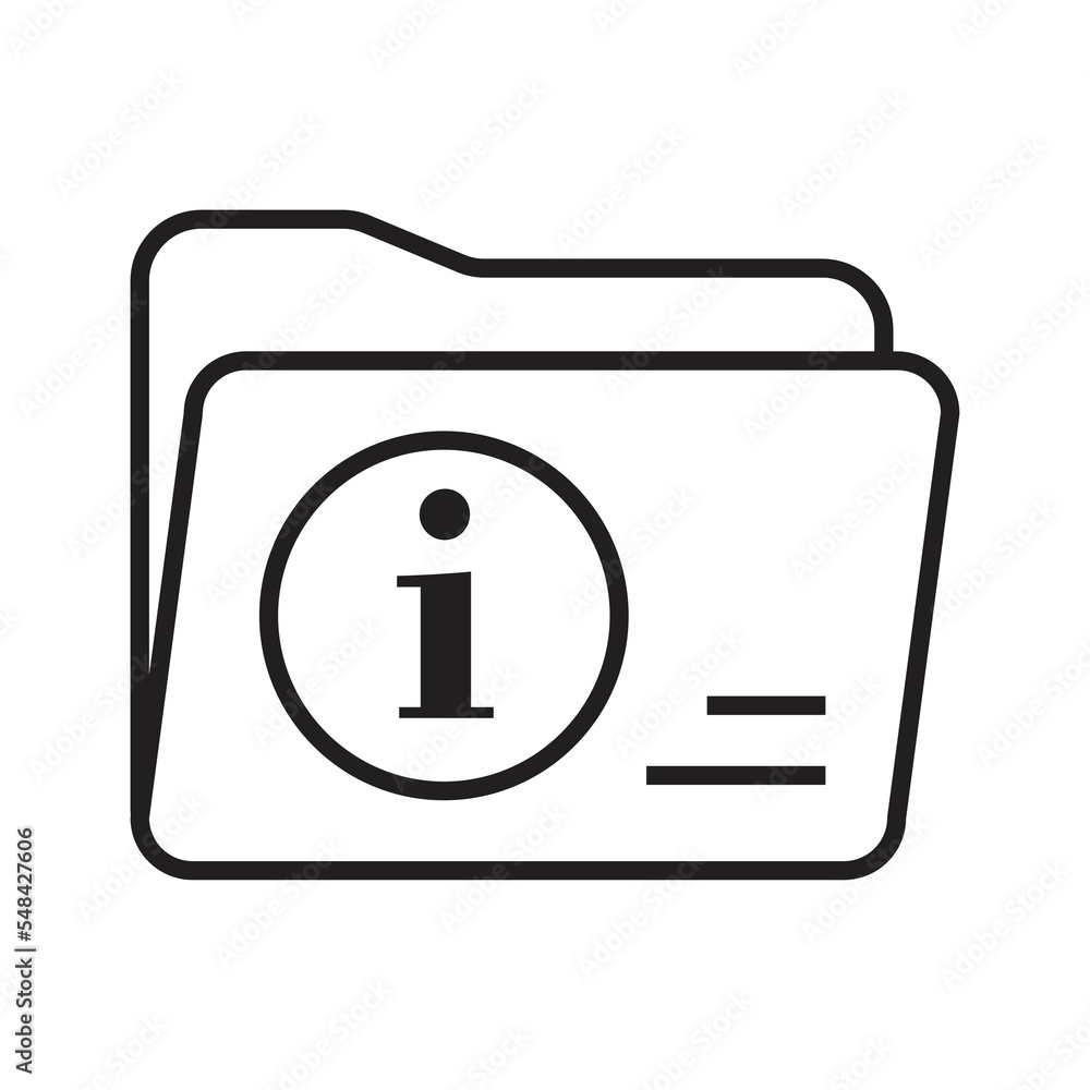 File folder info icon design. isolated on white background. vector illustration File folder info icon design. isolated on white background. vector illustration