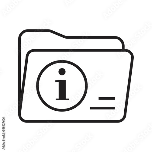 File folder info icon design. isolated on white background. vector illustration