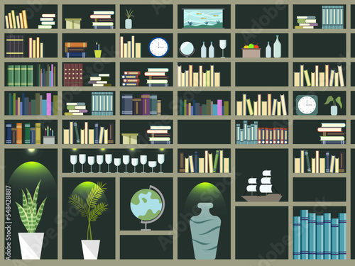 Illustration of a bookshelf