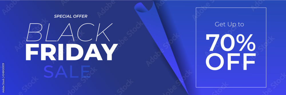 Black Friday and Cyber Monday banner long narrow header for website. 3d black and blue realistic design and sale text. Stock vector illustration. Black Friday and Cyber Monday banner long narrow header for website. 3d black and blue realistic design and sale text. Stock vector illustration.
