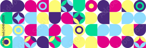 Abstract geometric pattern design in retro style. Vector illustration.