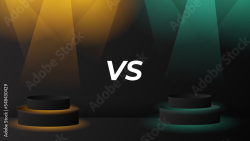 Facts vs myths versus battle background with lightning bolt. Concept of thorough fact-checking or easy compare evidence.. Vector illustration