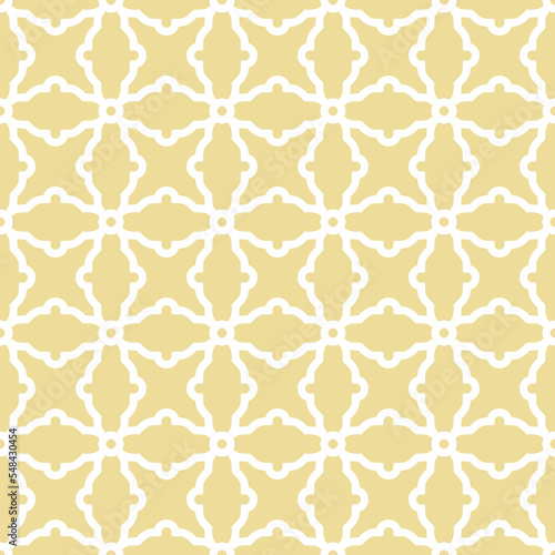 Seamless ornament in arabian style. Geometric abstract yellow and white background. Pattern for wallpapers and backgrounds