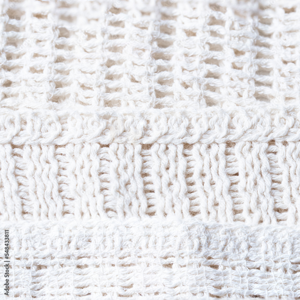 White crochet mesh fabric texture. close up of detail White crochet mesh fabric texture. close up of detail