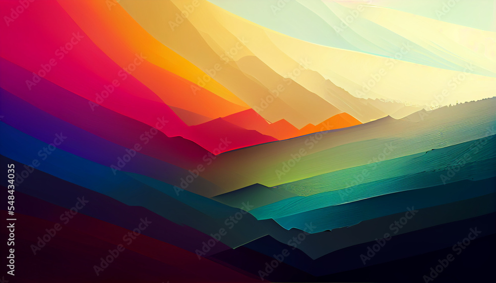 Obraz premium Abstraction. Falling multi-colored waves towards the middle of the composition: from dark brown to light yellow.