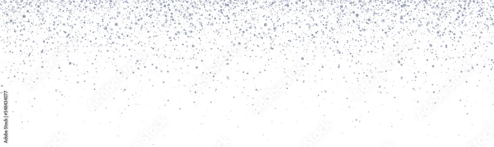 Wide silver glitter confetti isolated