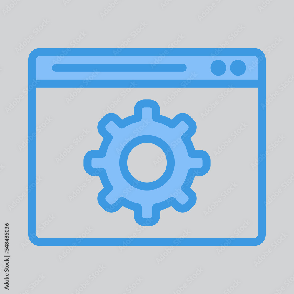Configuration icon in blue style about browser, use for website mobile app presentation Configuration icon in blue style about browser, use for website mobile app presentation