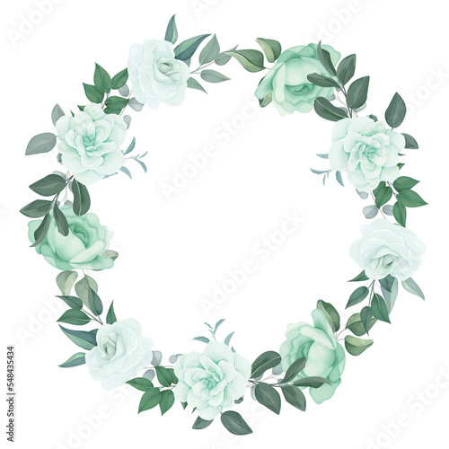 beautiful greenery floral wreath © mariadeta
