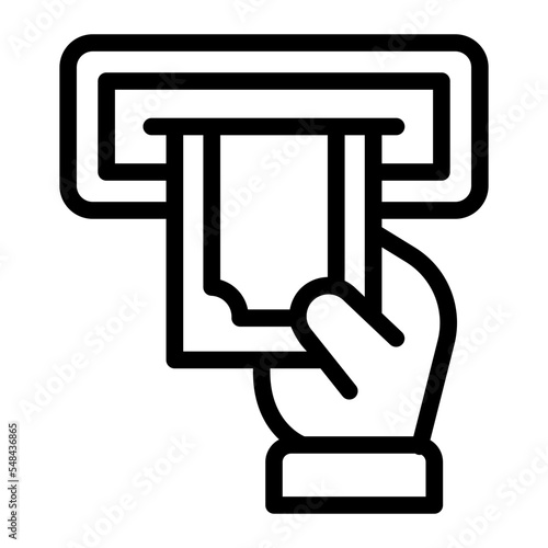 cash withdrawal line icon