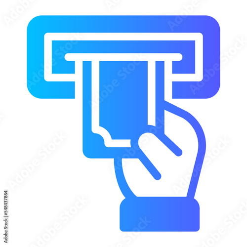 cash withdrawal gradient icon