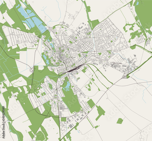 map of the city of Szekesfehervar  Hungary