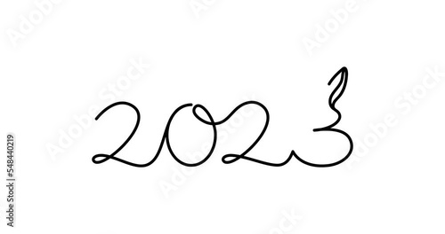 Animated illustration. 2023 New Year symbols. 4K video