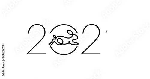 Animated illustration. 2023 New Year symbols. 4K video