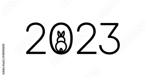 Animated illustration. 2023 New Year symbols. 4K video