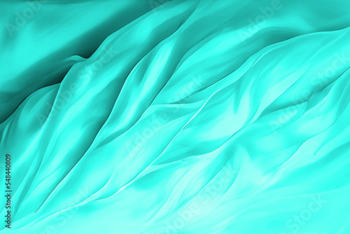 Turquoise, blue and green background texture, wavy silky pattern with different shades of light natural colors beautiful, wave and flowing design 