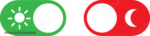 Day night switch toggle, dark mode, light mode switch button, On Off or Light and Dark Buttons, Sun and moon symbols with enable or disable button