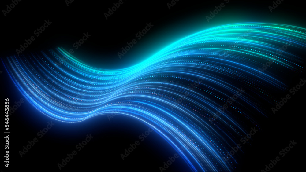 Blowing effect, flowing blue lines Blowing effect, flowing blue lines