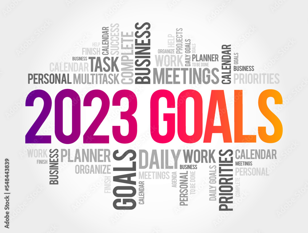 Fototapeta premium 2023 Goals word cloud collage, business concept background