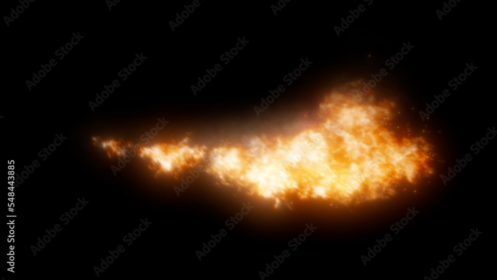 Flame spray on black background Flame spray on black background