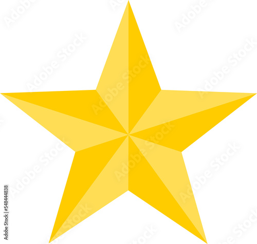 Gold star high quality flat style illustration isolated 