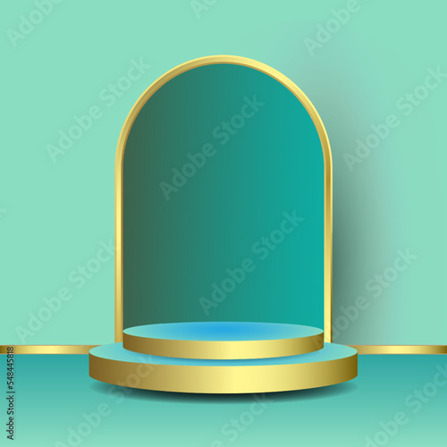 illustration of a green podium