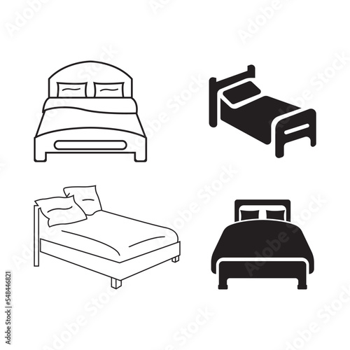 bed icon vector illustration simple design photo