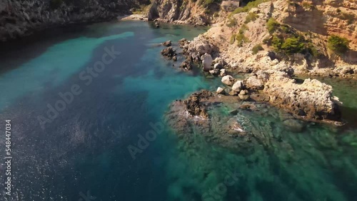 Cala d'en Serra beach in Ibiza, Spain