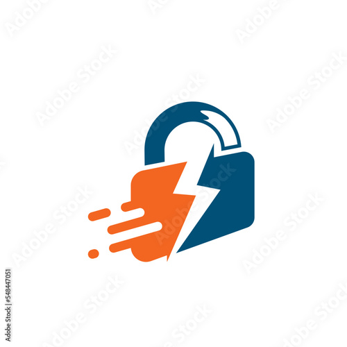 fast lock system icon vector concept design
