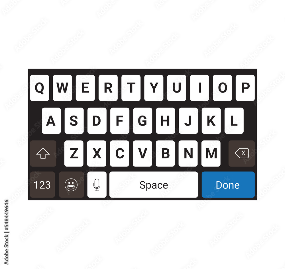 Keyboard of smartphone. Smartphone keyboard dark vector. Keyboard of smartphone. Smartphone keyboard dark vector.