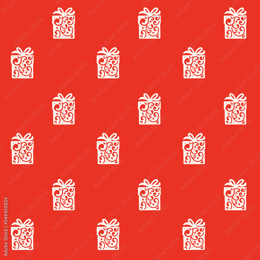 Fototapeta premium Christmas Gift Box Pattern Background