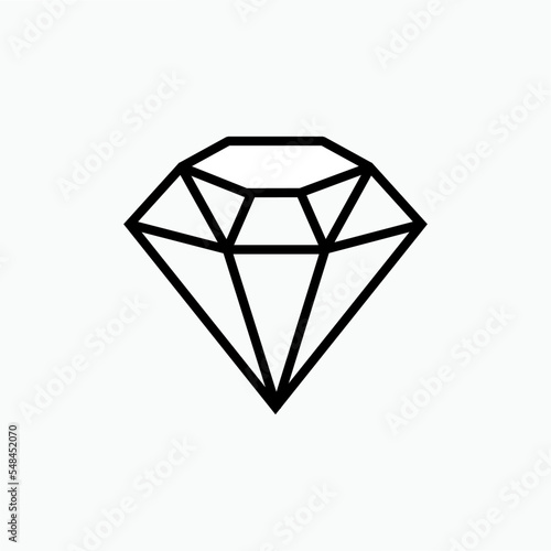 Diamond Icon. Jewelry Symbol - Vector. 