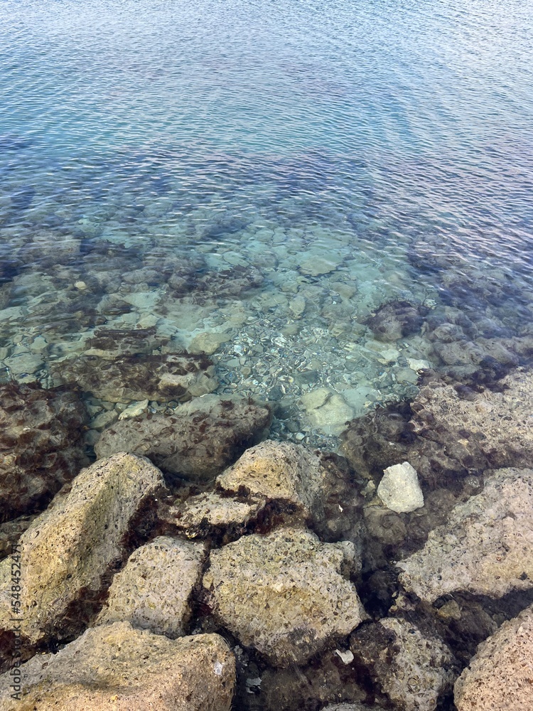 transparent sea coast, sea surface, natural background