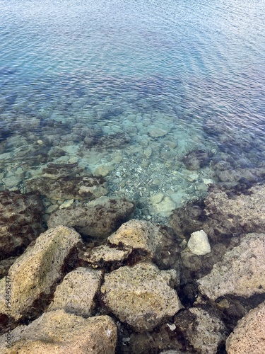 Fototapeta Naklejka Na Ścianę i Meble -  transparent sea coast, sea surface, natural background