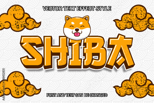japan shiba inu typography 3d editable text effect font style template japanese background