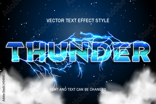lightning thunder bold font typography lettering 3d editable text effect font style template background