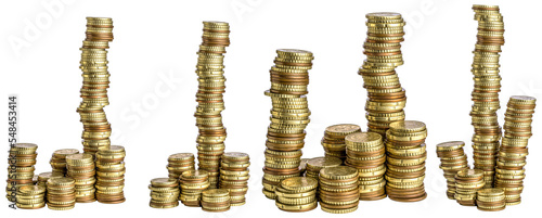 Fotografie euro coin stack collection