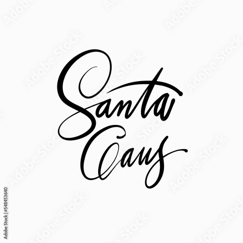 New Year's autograph of Santa Claus. Holiday signature for gifts, postcards