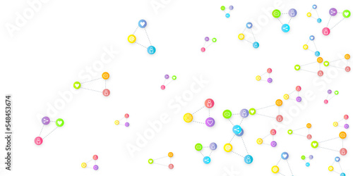 Social media marketing icons internet tags target