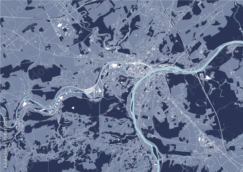 map of the city of Namur, Belgium