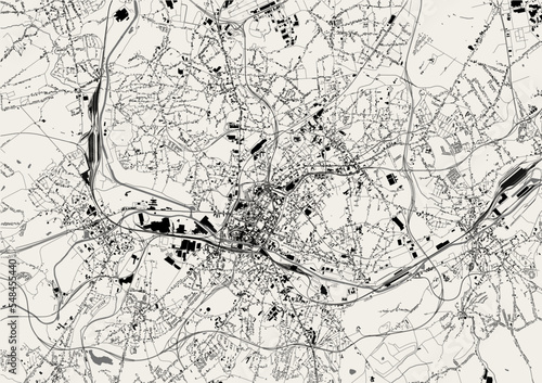 map of the city of Charleroi, Belgium